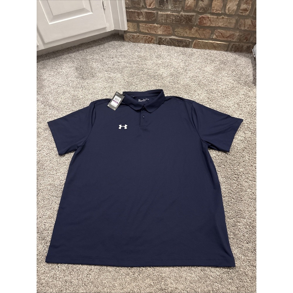 NEW Under Armour Men's Loose Fit Team Performance Polo Navy Blue NWT MSRP $55